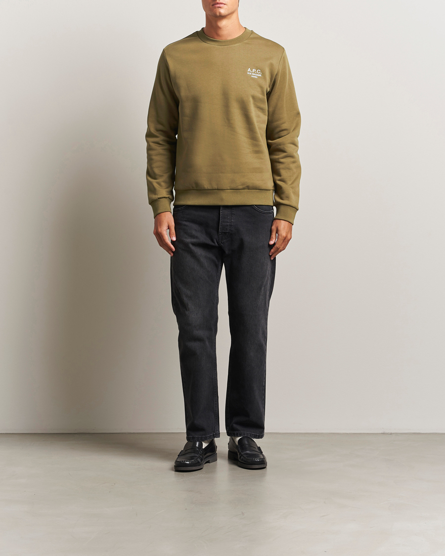 Men | Sweaters & Knitwear | A.P.C. | Rue Madame Sweatshirt Khaki Green