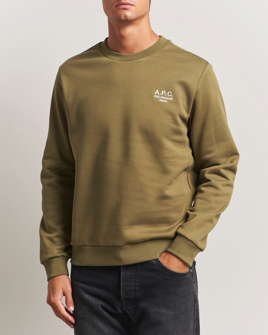 Men | Sweaters & Knitwear | A.P.C. | Rue Madame Sweatshirt Khaki Green