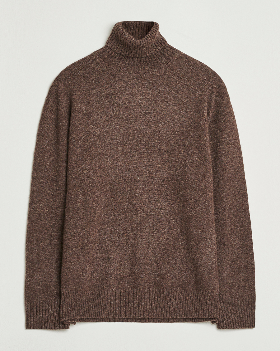 Men | Sweaters & Knitwear | A.P.C. | Mahe Yak Knitted Rollneck Marron Chine