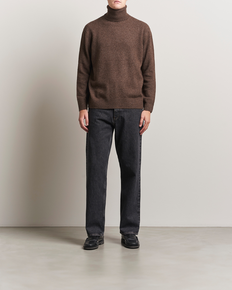Men | Sweaters & Knitwear | A.P.C. | Mahe Yak Knitted Rollneck Marron Chine