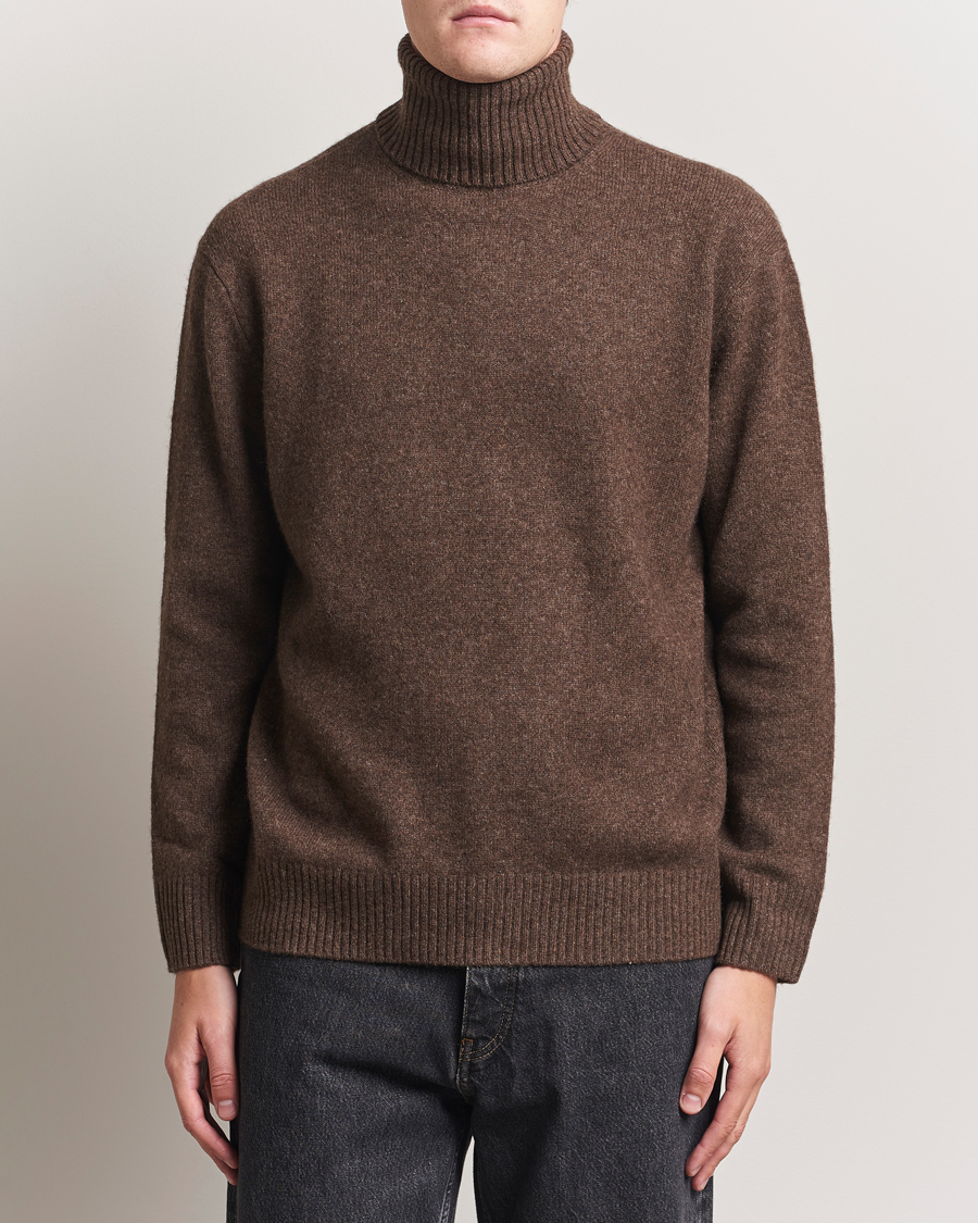 Men | Sweaters & Knitwear | A.P.C. | Mahe Yak Knitted Rollneck Marron Chine