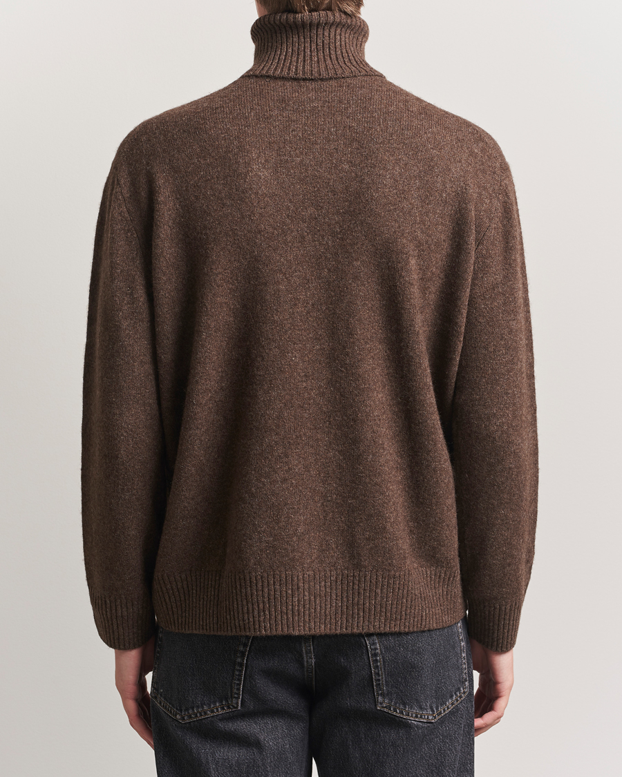 Men | Sweaters & Knitwear | A.P.C. | Mahe Yak Knitted Rollneck Marron Chine