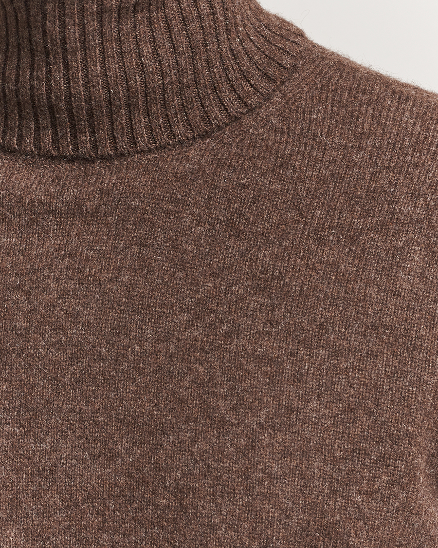 Men | Sweaters & Knitwear | A.P.C. | Mahe Yak Knitted Rollneck Marron Chine