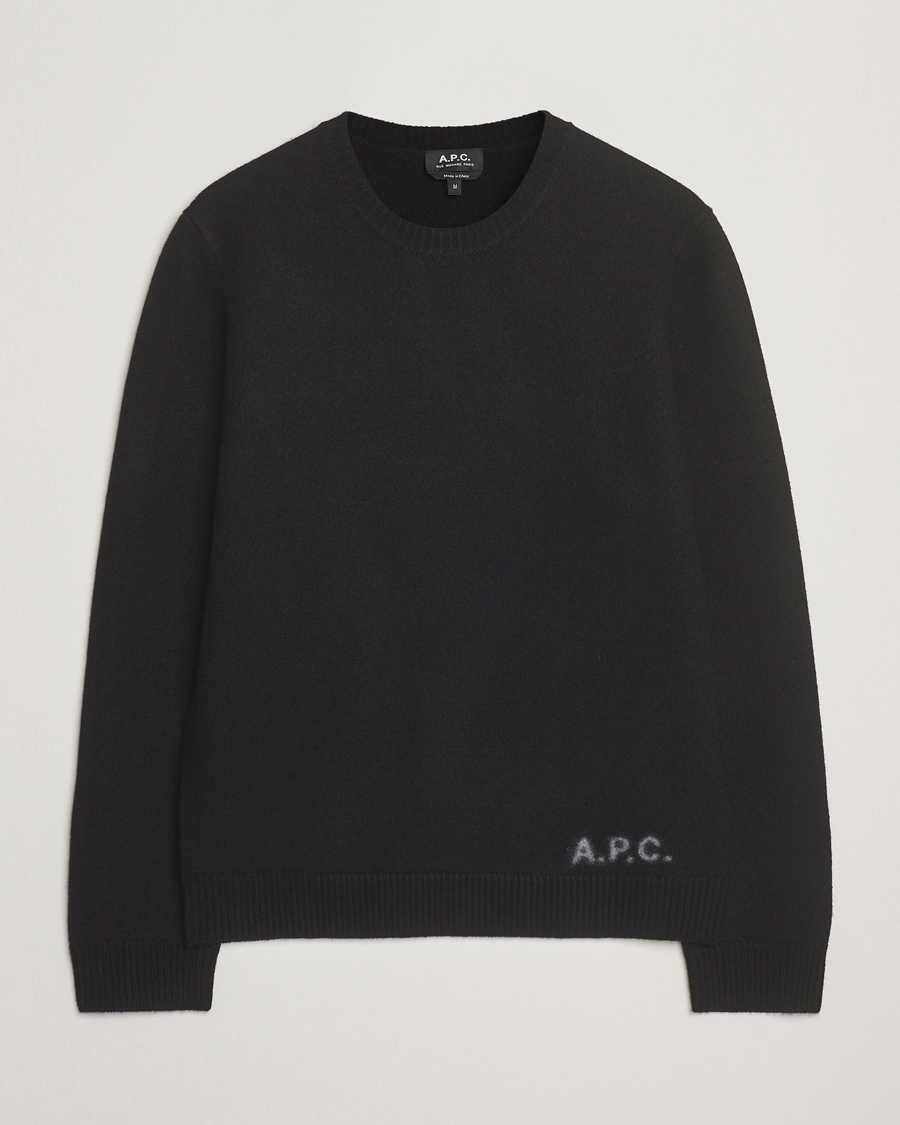 Men | Sweaters & Knitwear | A.P.C. | Edward Wool Knitted Sweater Black