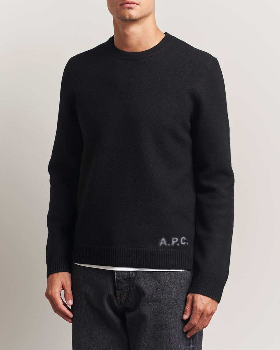 Men | Sweaters & Knitwear | A.P.C. | Edward Wool Knitted Sweater Black