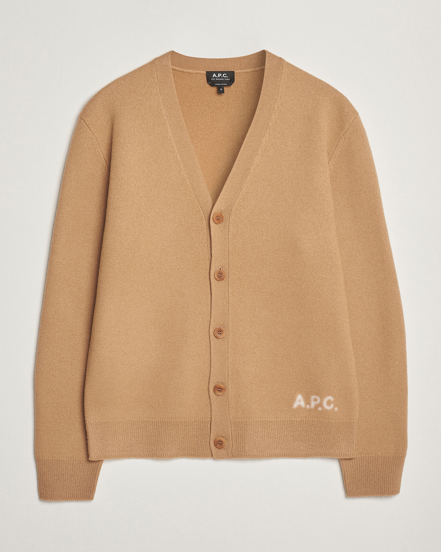 Men | Sweaters & Knitwear | A.P.C. | Kenny Wool Knitted Cardigan Camel