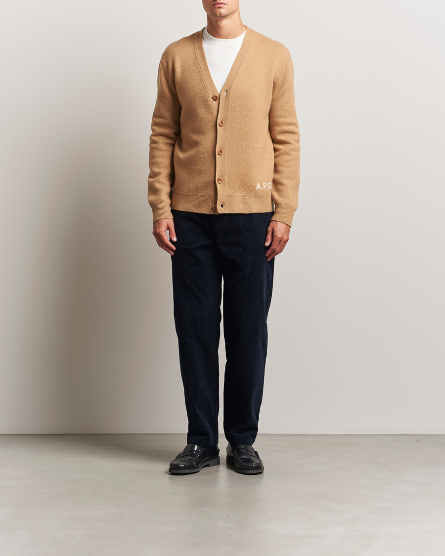 Men | Sweaters & Knitwear | A.P.C. | Kenny Wool Knitted Cardigan Camel