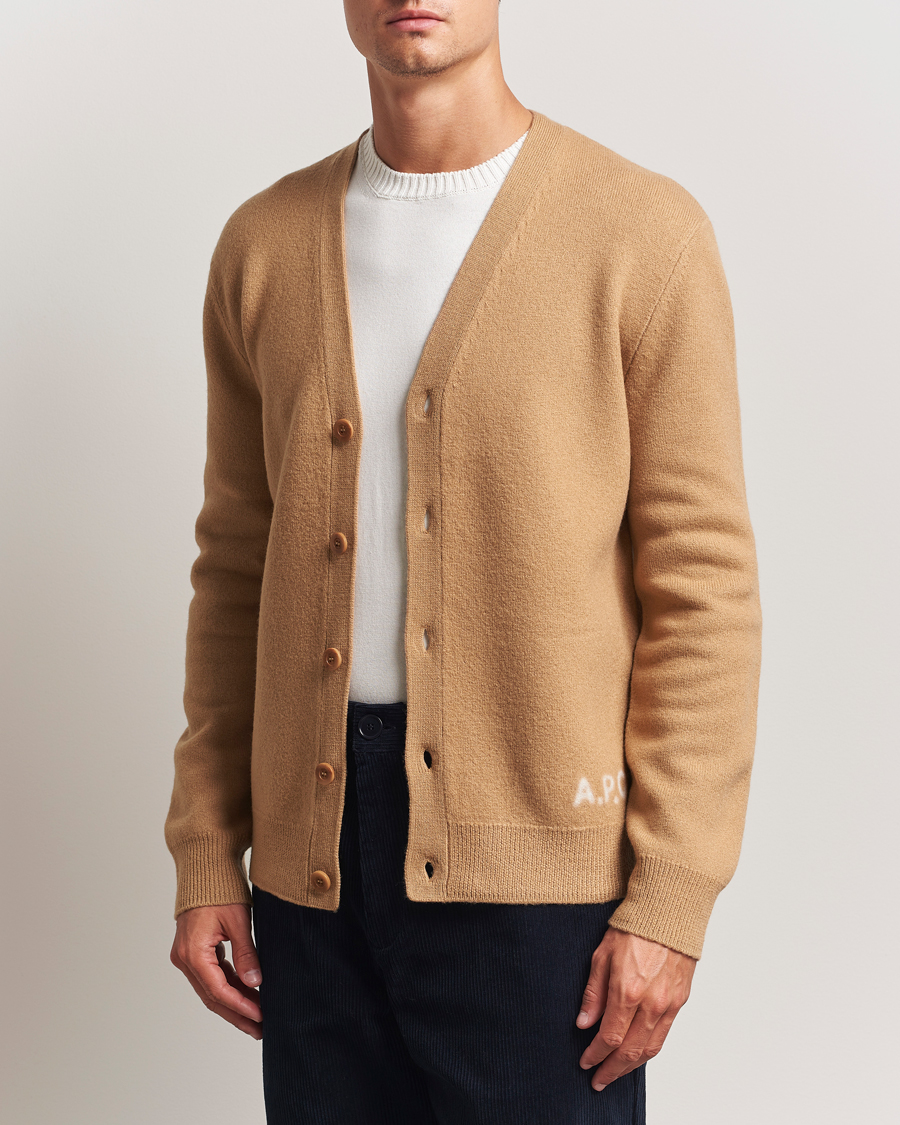 Men | Sweaters & Knitwear | A.P.C. | Kenny Wool Knitted Cardigan Camel