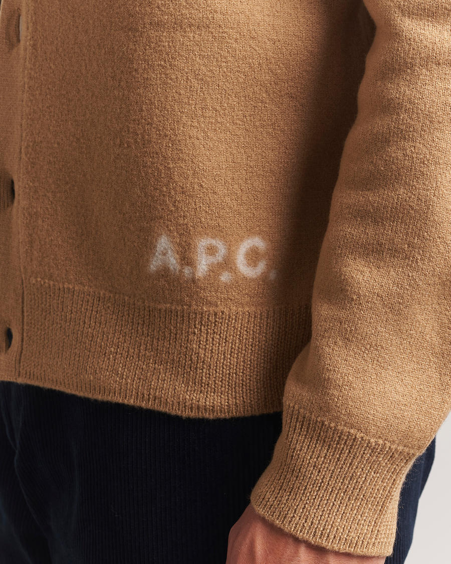 Men | Sweaters & Knitwear | A.P.C. | Kenny Wool Knitted Cardigan Camel