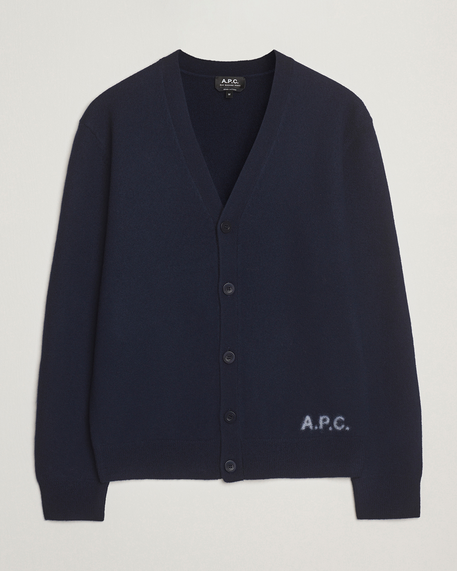 Men | Sweaters & Knitwear | A.P.C. | Kenny Wool Knitted Cardigan Dark Navy