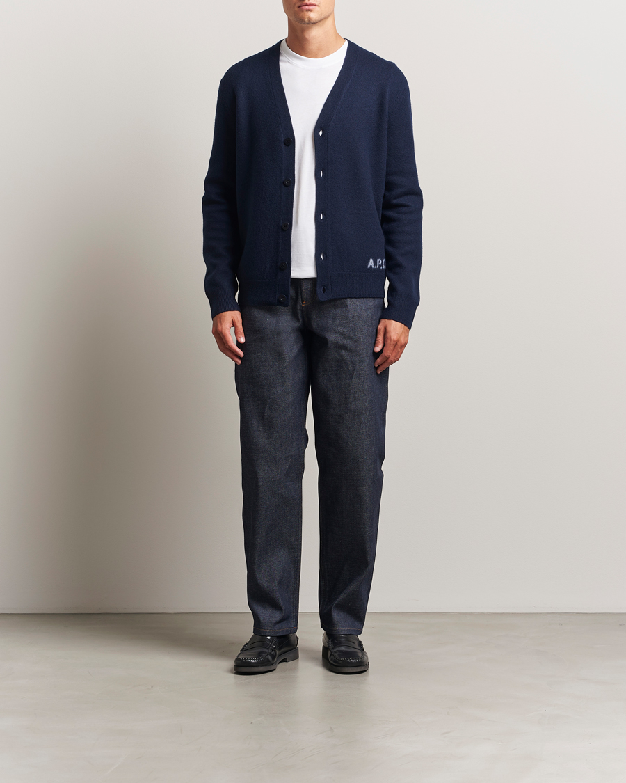 Men | Sweaters & Knitwear | A.P.C. | Kenny Wool Knitted Cardigan Dark Navy