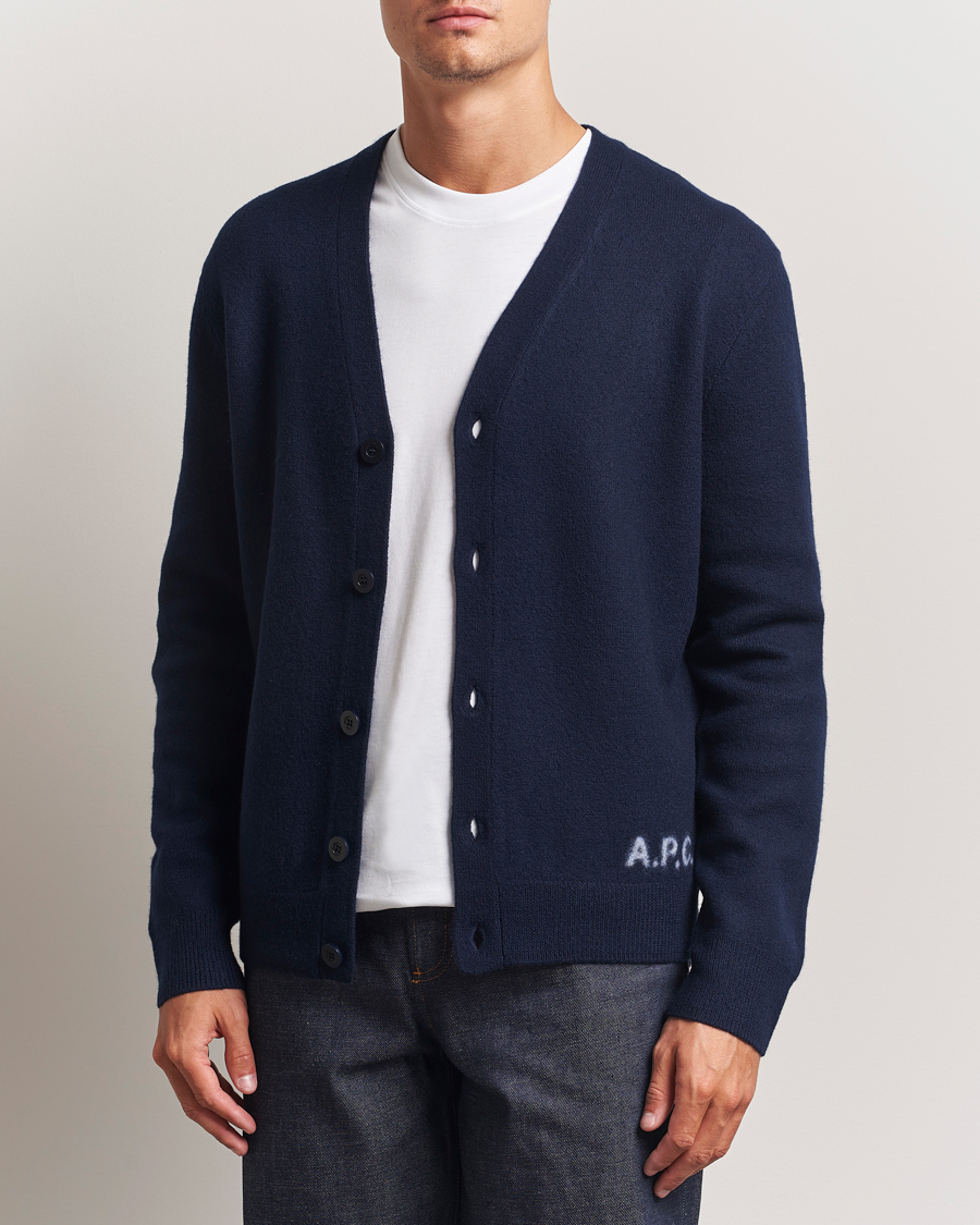 Men | Sweaters & Knitwear | A.P.C. | Kenny Wool Knitted Cardigan Dark Navy