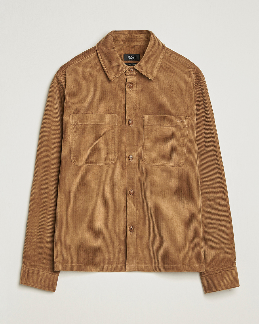 Men | Shirts | A.P.C. | Leon Corduroy Overshirt Brown
