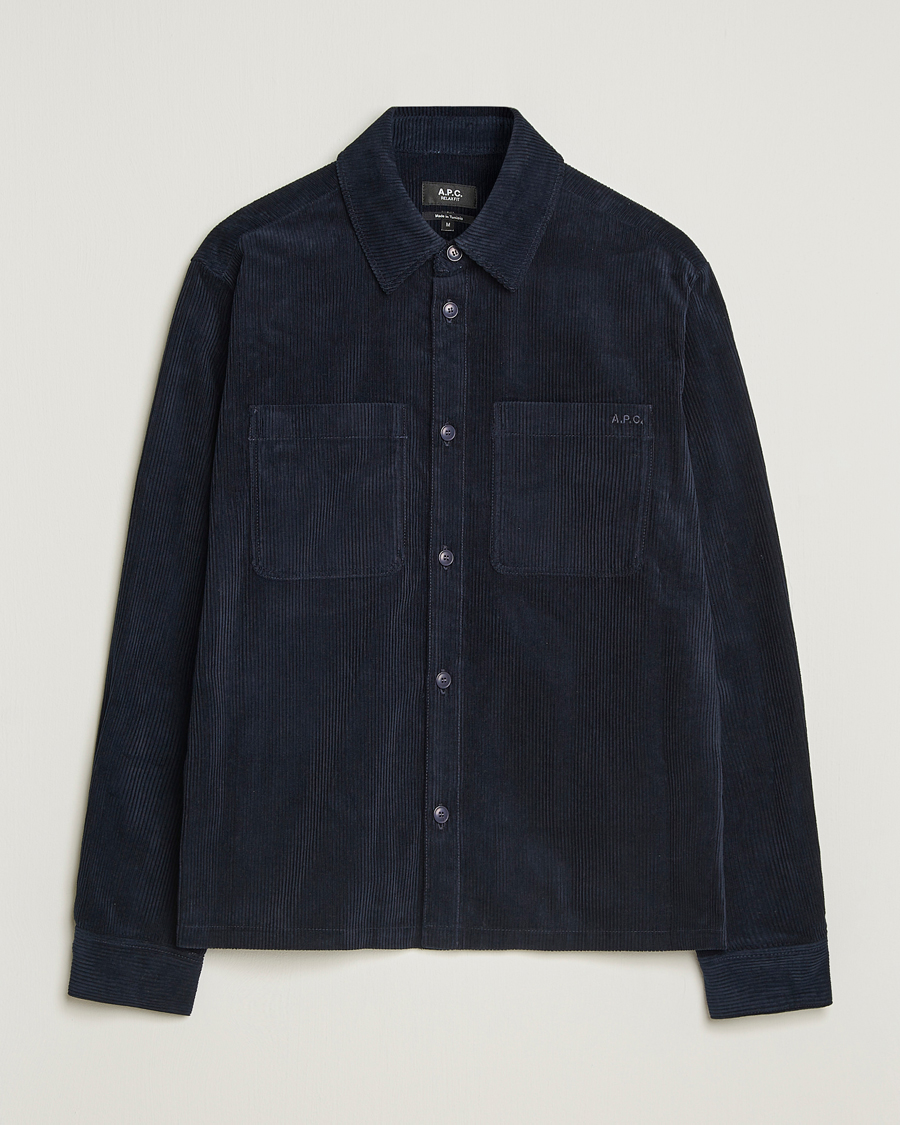 Men | Shirts | A.P.C. | Leon Corduroy Overshirt Dark Navy
