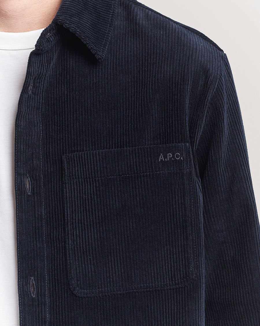 Men | Shirts | A.P.C. | Leon Corduroy Overshirt Dark Navy