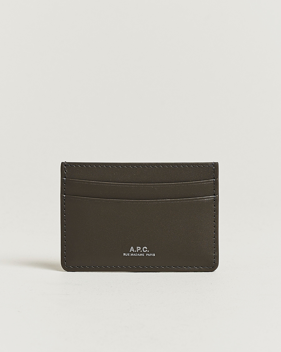 Men | Wallets | A.P.C. | Calf Leather Card Holder Coal