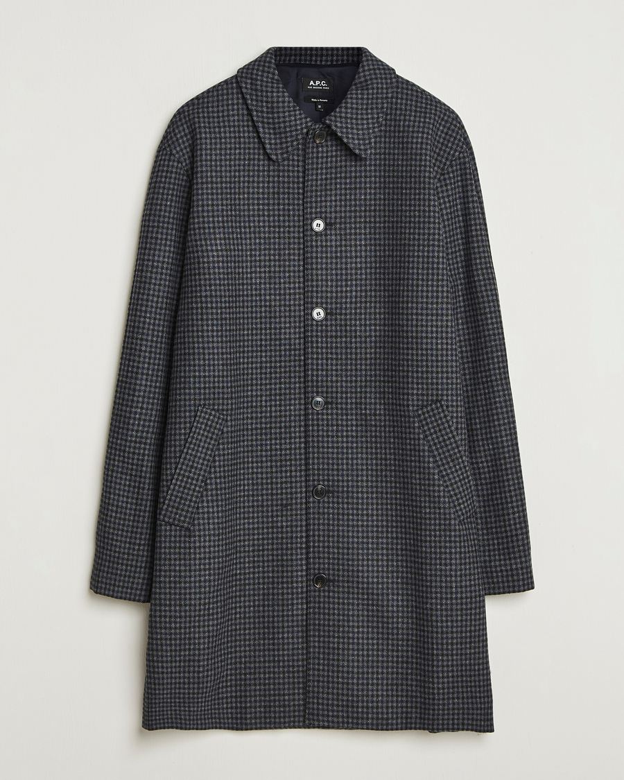 Men | Coats & Jackets | A.P.C. | Paul Wool Houndstooth Coat Anthracite