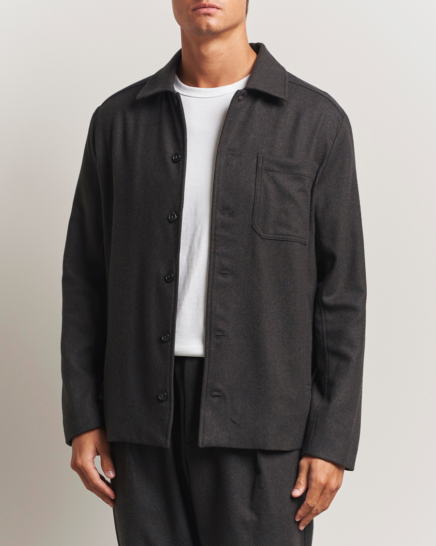 Men | Coats & Jackets | A.P.C. | Jamie Wool Flannel Shirt Jacket Dark Brown