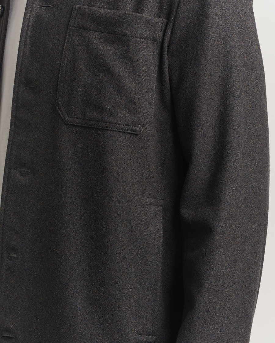 Men | Coats & Jackets | A.P.C. | Jamie Wool Flannel Shirt Jacket Dark Brown