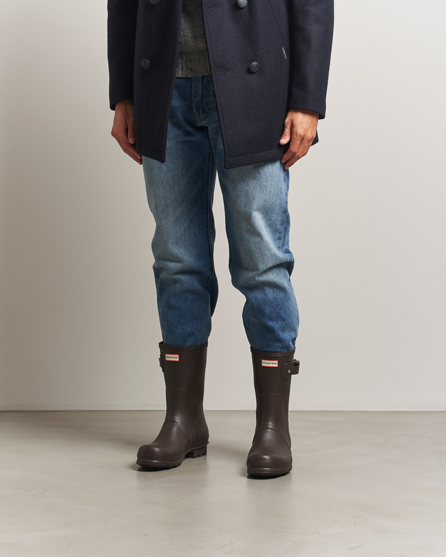 Men | Overshoes & Rubber boots | Hunter Boots | Original Short Boot Dark Brown