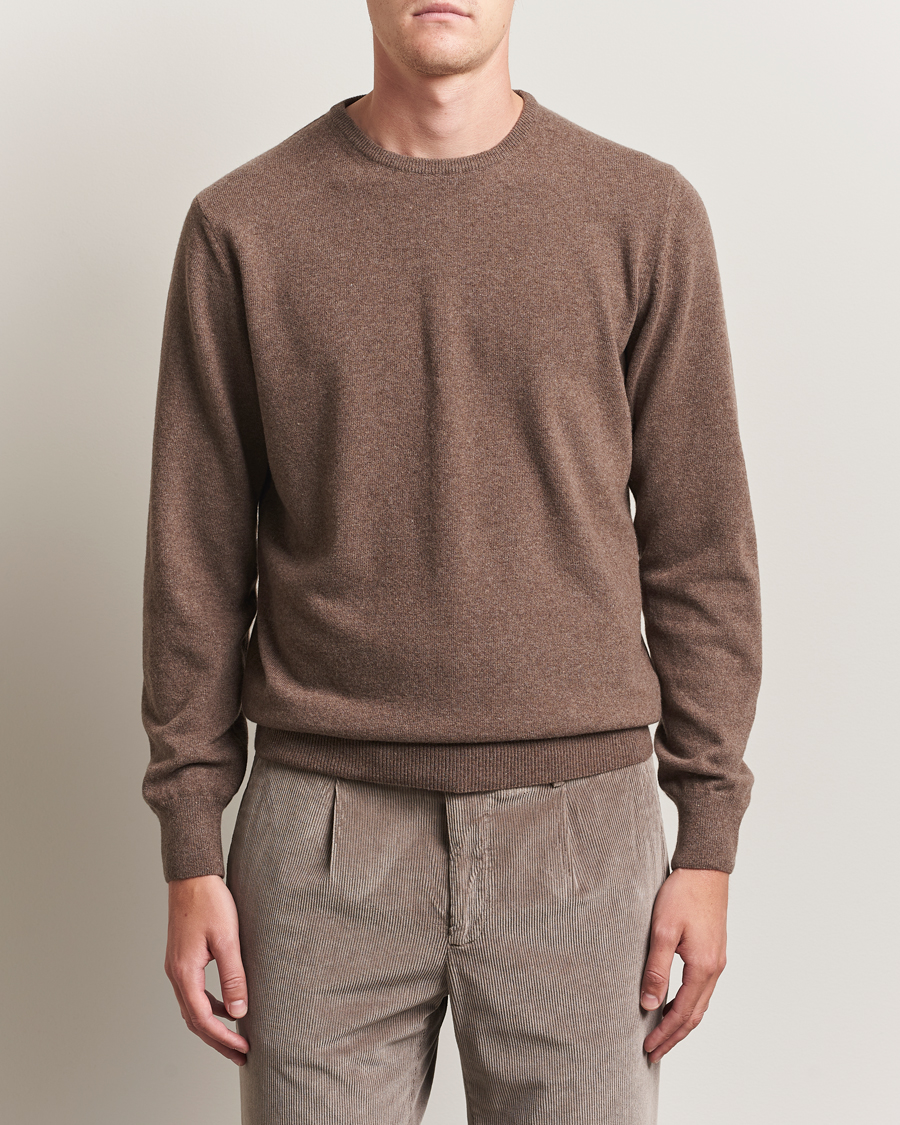 Men | Sweaters & Knitwear | Morgano | Wool/Cashmere Crewneck Brown