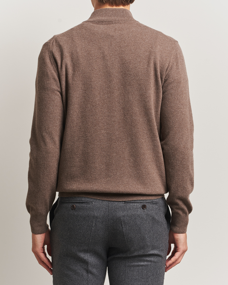 Men | Sweaters & Knitwear | Morgano | Wool/Cashmere Half-Zip Brown
