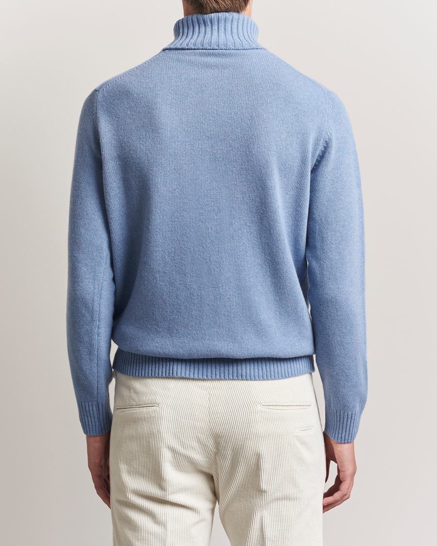 Men | Sweaters & Knitwear | Morgano | Wool/Cashmere Heavy Knit Rollneck Light Blue