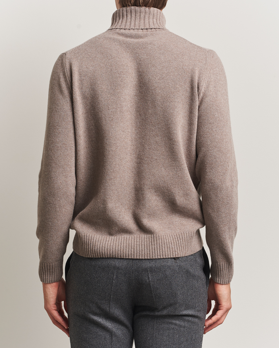 Men | Sweaters & Knitwear | Morgano | Wool/Cashmere Heavy Knit Rollneck Light Brown