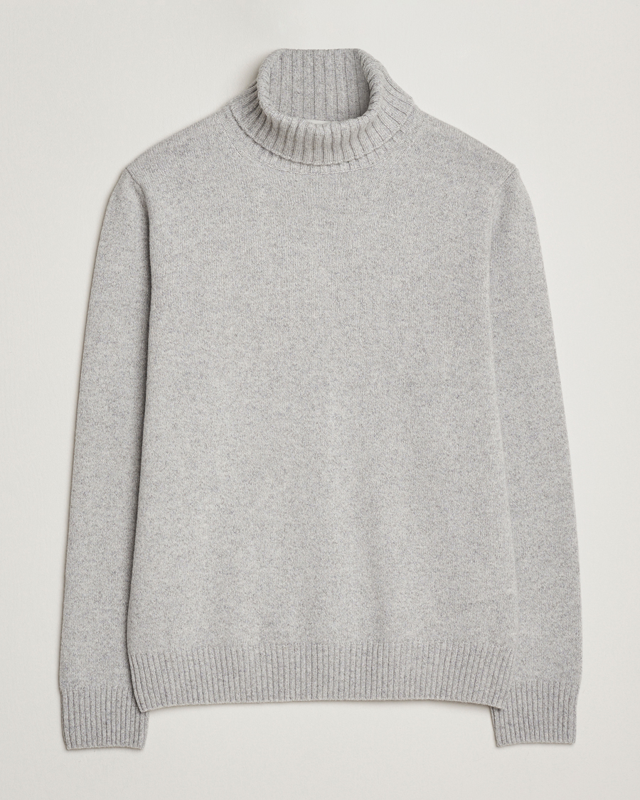 Men | Sweaters & Knitwear | Morgano | Wool/Cashmere Heavy Knit Rollneck Light Grey