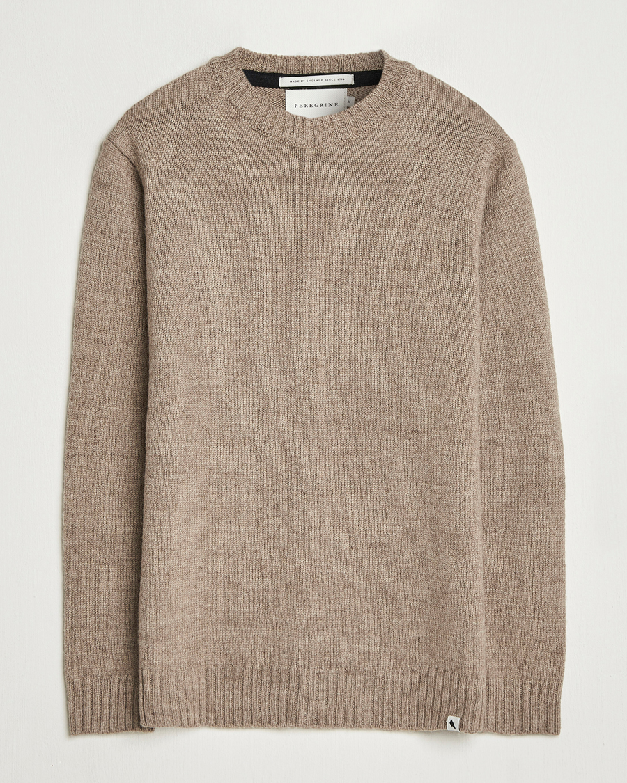 Men | Sweaters & Knitwear | Peregrine | Maker's Stitch Merino Crew Light Brown
