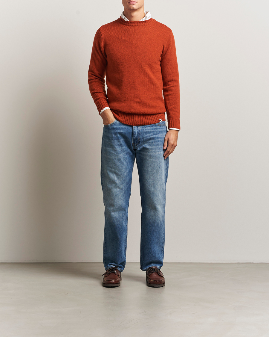 Men | Sweaters & Knitwear | Peregrine | Maker's Stitch Merino Crew Orange