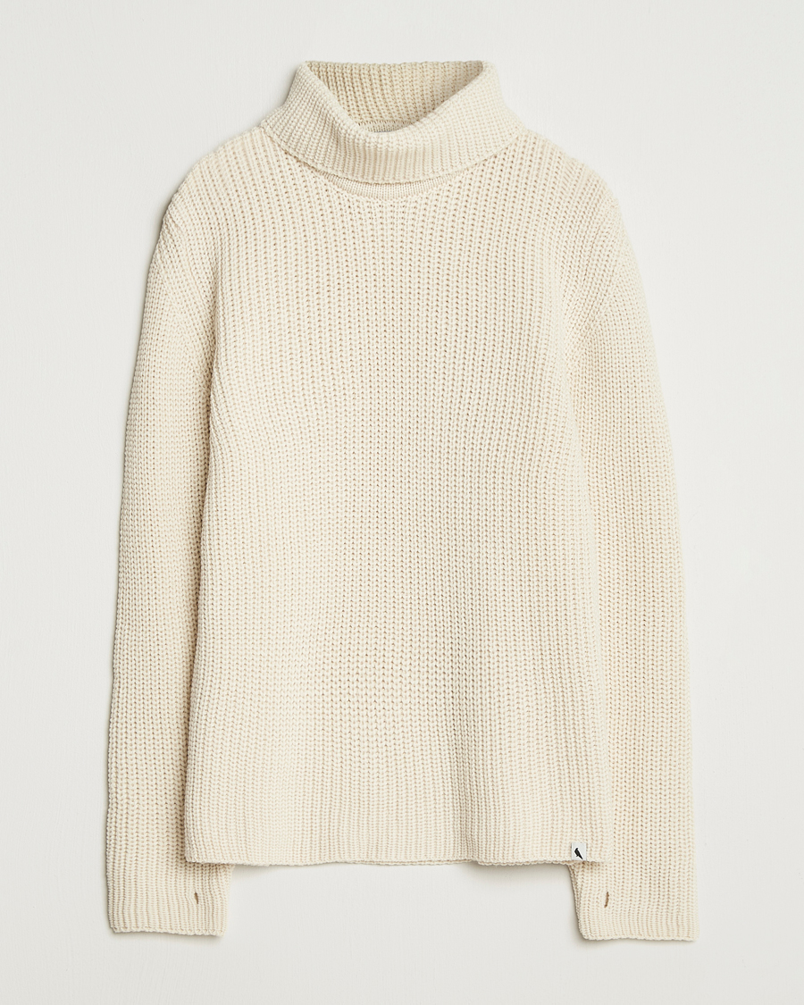 Men | Sweaters & Knitwear | Peregrine | Wilkinson Knitted Merino Rollneck Ecru