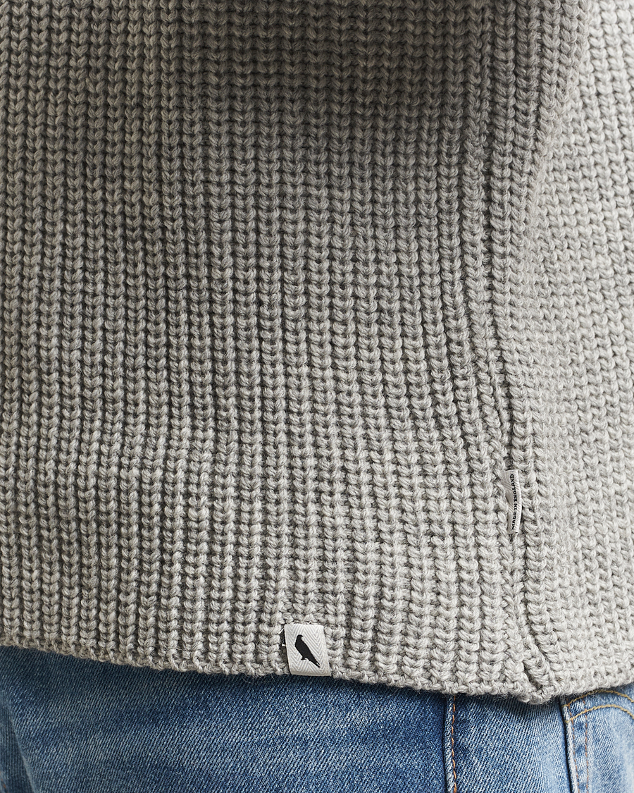 Men | Sweaters & Knitwear | Peregrine | Wilkinson Knitted Merino Rollneck Light Grey
