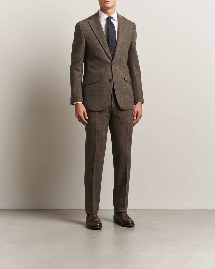 Men | Blazers | Walker Slater | Edward Shetland Wool Donegal Blazer Dark Green