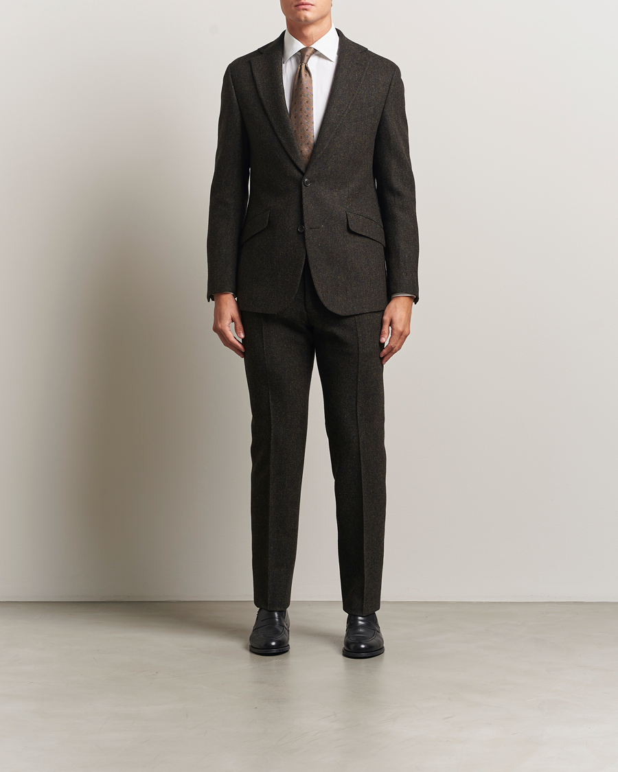 Men | Blazers | Walker Slater | Edward Shetland Wool Donegal Blazer Dark Brown