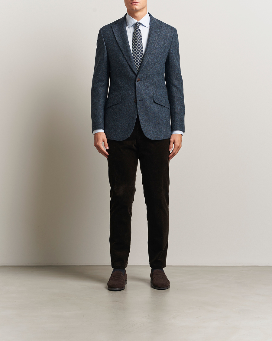 Men | Blazers | Walker Slater | Edward Shetland Wool Donegal Blazer Navy