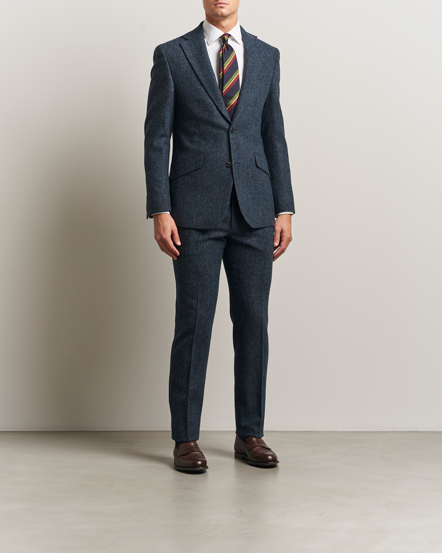 Men | Blazers | Walker Slater | Edward Shetland Wool Donegal Blazer Navy