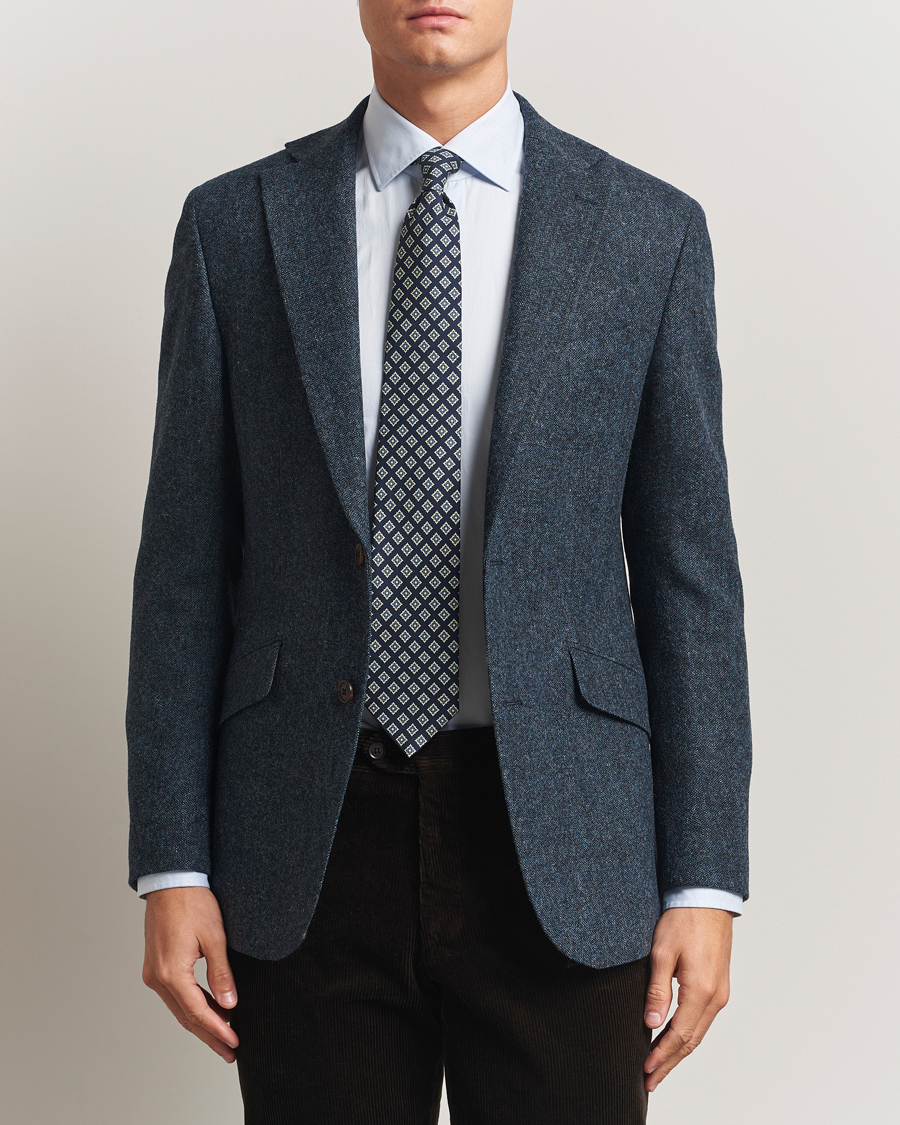 Men | Blazers | Walker Slater | Edward Shetland Wool Donegal Blazer Navy