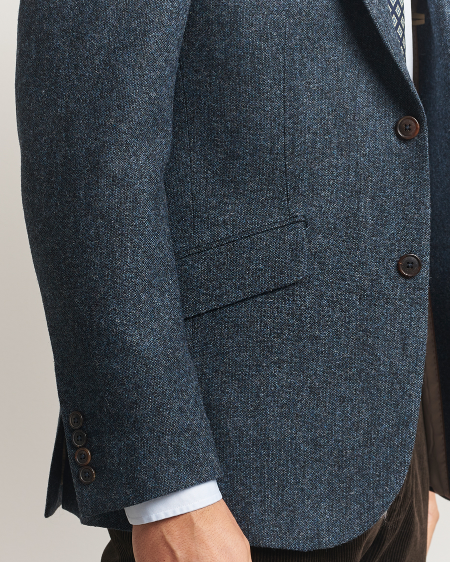 Men | Blazers | Walker Slater | Edward Shetland Wool Donegal Blazer Navy