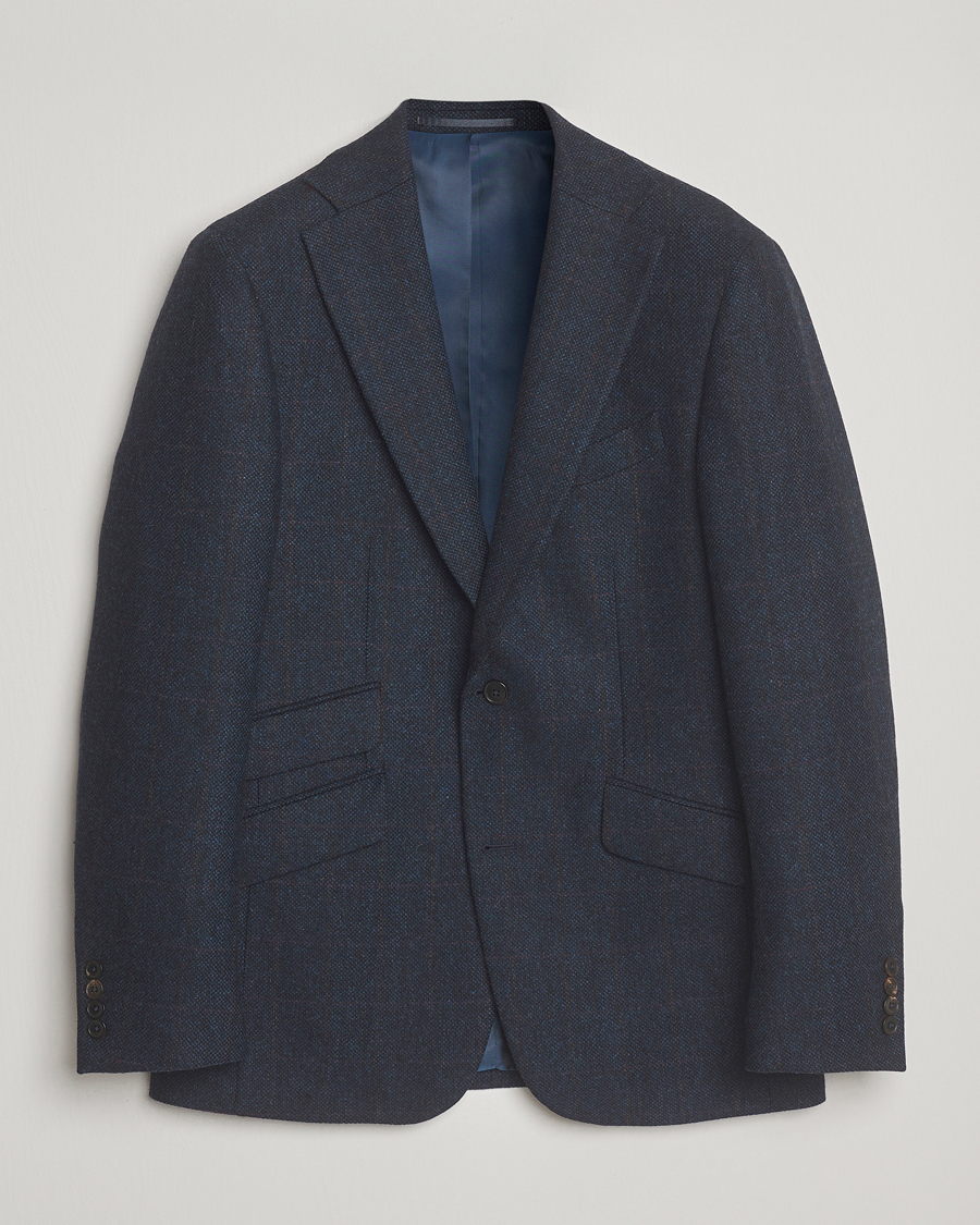 Men | Blazers | Walker Slater | Edward Lambswool Windowpane Blazer Navy