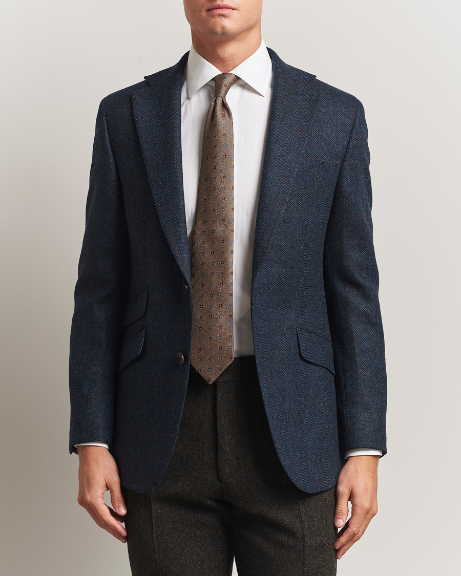 Men | Blazers | Walker Slater | Edward Lambswool Windowpane Blazer Navy