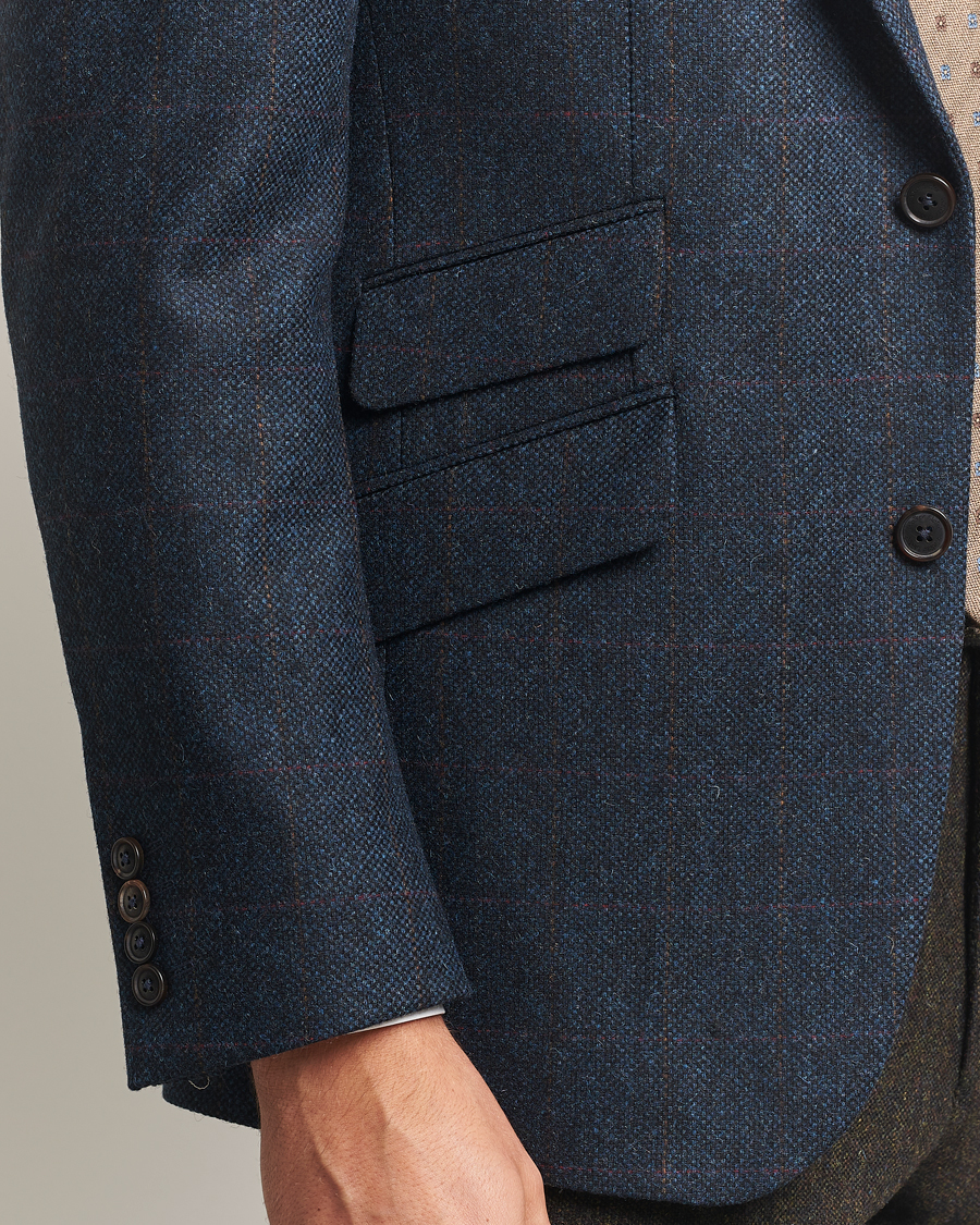 Men | Blazers | Walker Slater | Edward Lambswool Windowpane Blazer Navy
