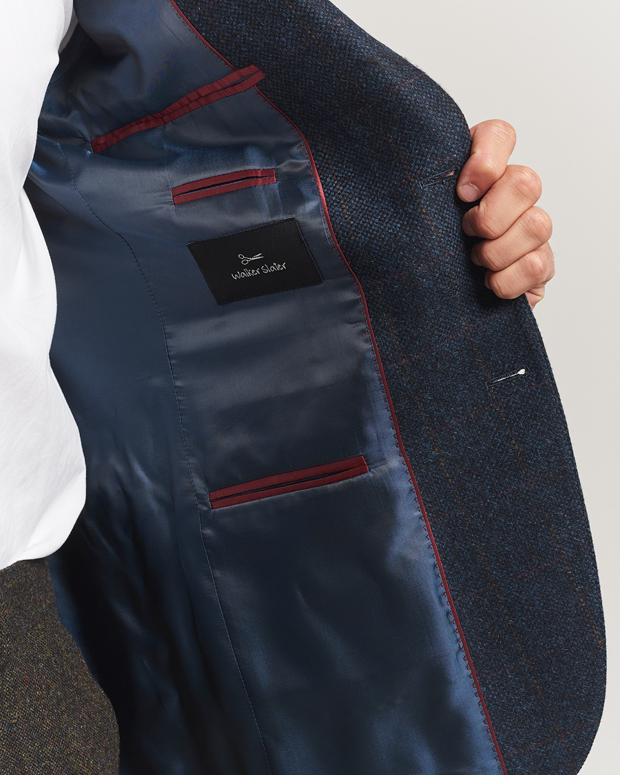 Men | Blazers | Walker Slater | Edward Lambswool Windowpane Blazer Navy