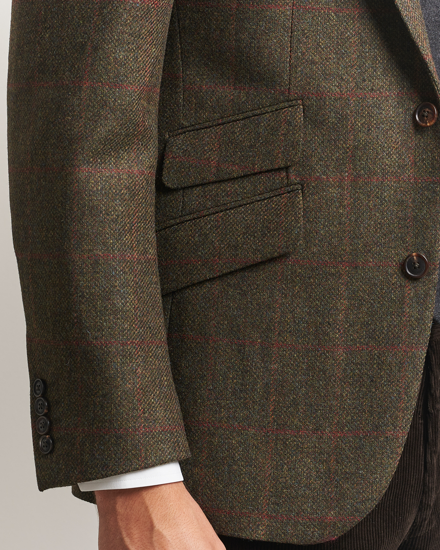 Men | Blazers | Walker Slater | Edward Lambswool Windowpane Blazer Dark Green