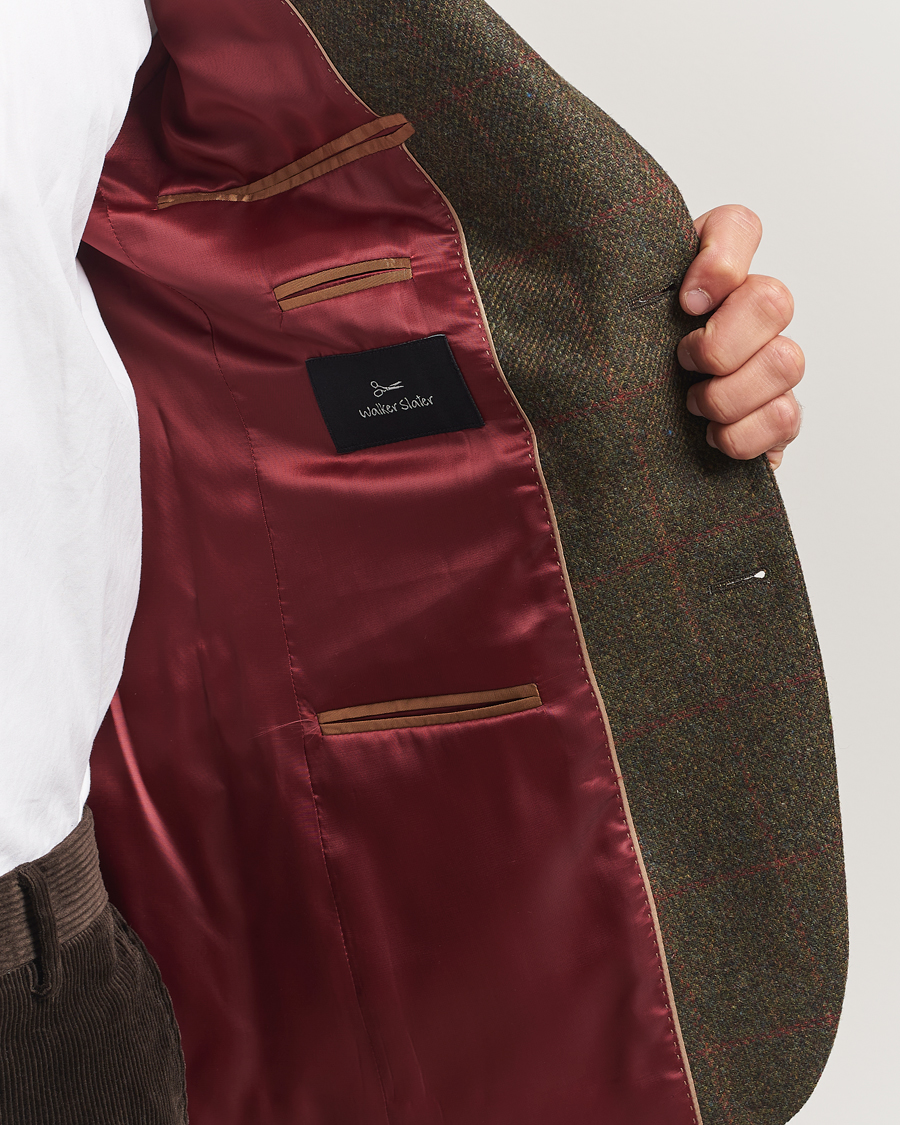 Men | Blazers | Walker Slater | Edward Lambswool Windowpane Blazer Dark Green