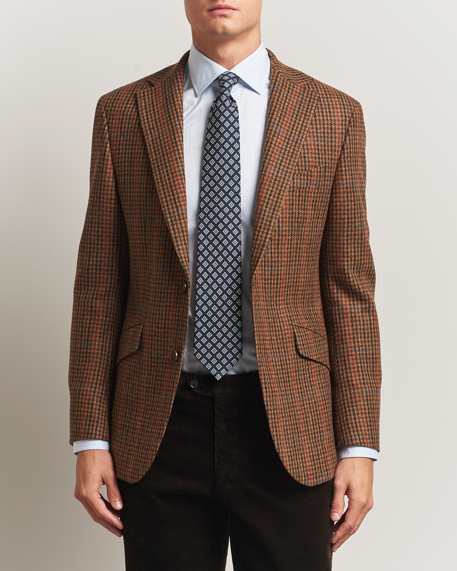 Men | Blazers | Walker Slater | Edward Lambswool Dogtooth Blazer Brown