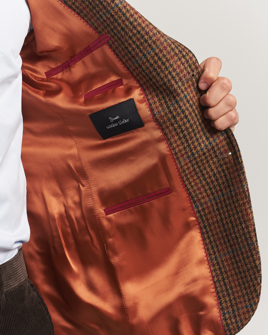 Men | Blazers | Walker Slater | Edward Lambswool Dogtooth Blazer Brown