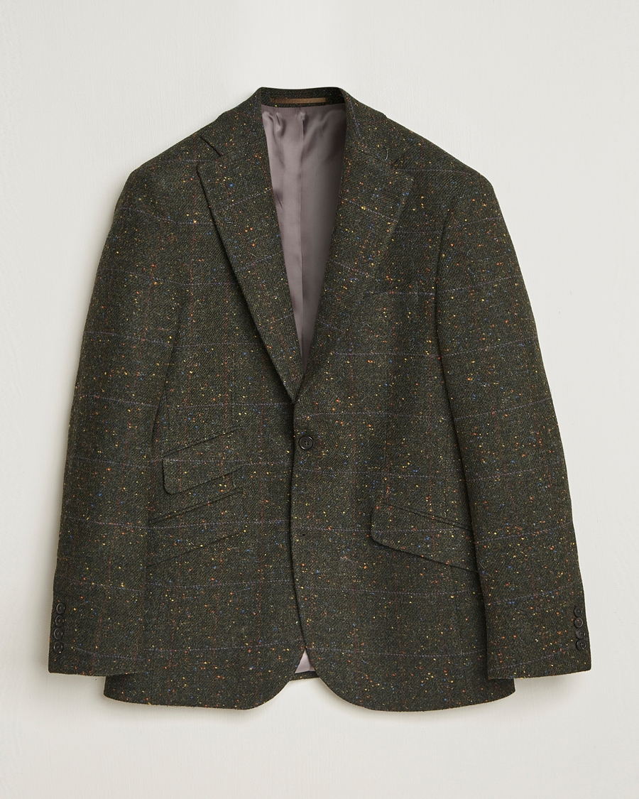 Men | Blazers | Walker Slater | Edward Lambswool Donegal Windowpane Blazer Dark Green