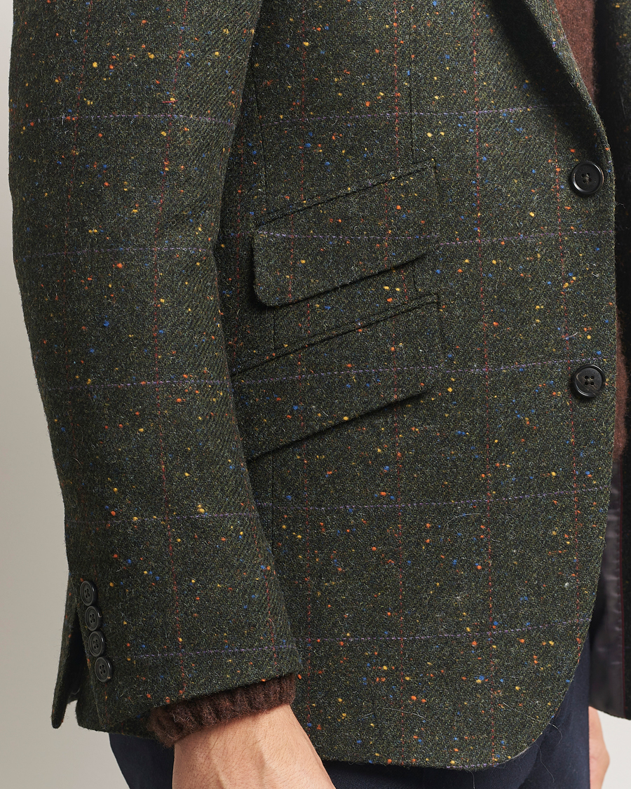 Men | Blazers | Walker Slater | Edward Lambswool Donegal Windowpane Blazer Dark Green