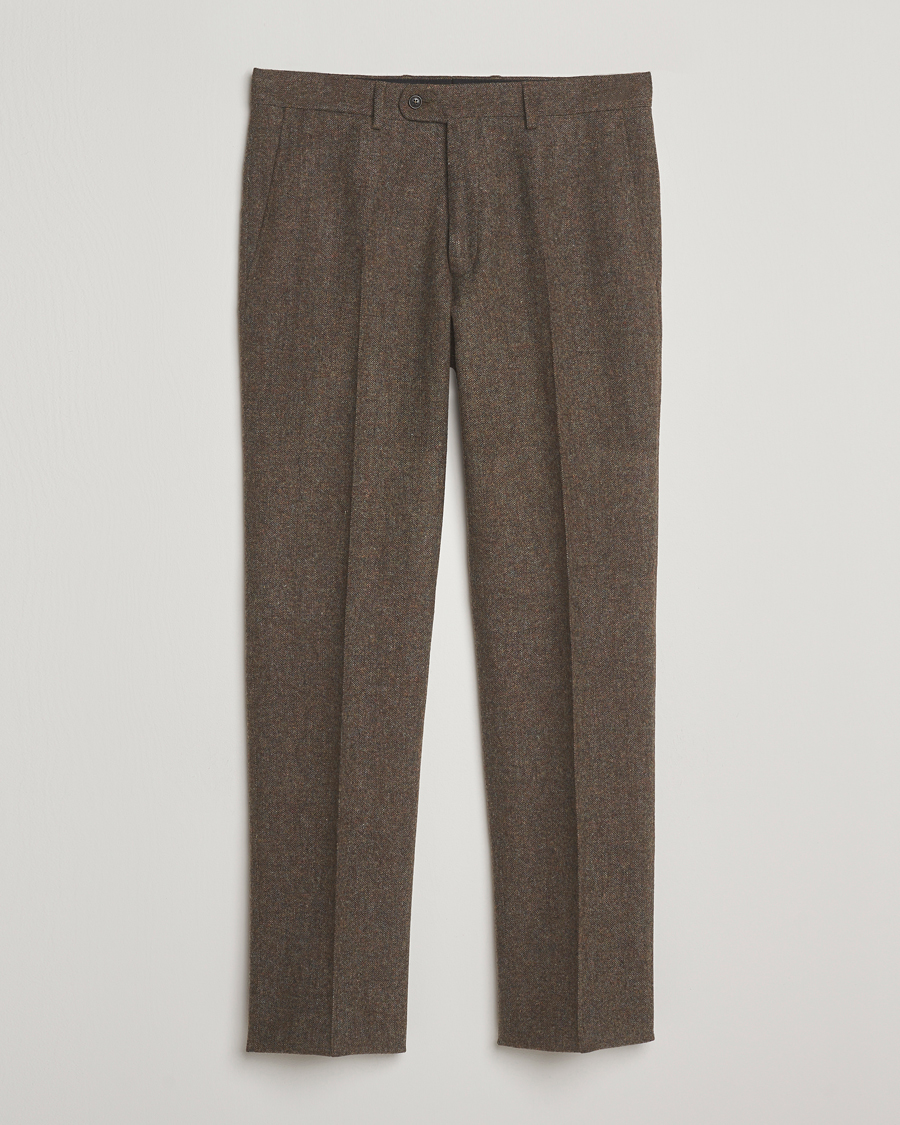 Men | Trousers | Walker Slater | Edward Shetland Wool Donegal Trousers Dark Green